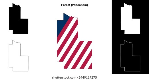 Forest County (Wisconsin) outline map set