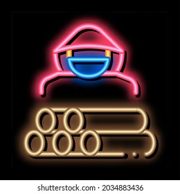 forest crime neon light sign vector. Glowing bright icon forest crime sign. transparent symbol illustration