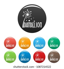 Forest dandelion logo icon. Simple illustration of forest dandelion vector icons set color isolated on white