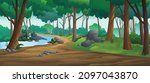 Forest dark jungle Indian type forest amazon forest mud road with forest 