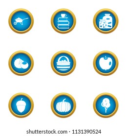 Forest day icons set. Flat set of 9 forest day vector icons for web isolated on white background