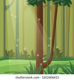 forest day landscape scene icon vector illustration design