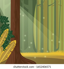 Landschaftsszene im Wald Symbol Vektorillustration Illustration Design