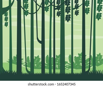 forest day landscape scene icon vector illustration design