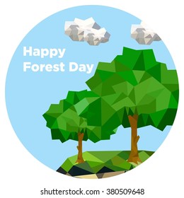 Forest Day Poster Vector Template