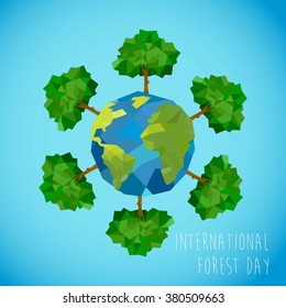 Forest Day Poster Vector Template