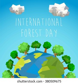 Forest Day Poster Vector Template
