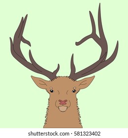 Forest deer head vector image.
