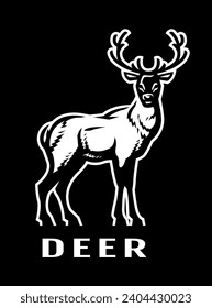 Forest deer logo on a dark background.