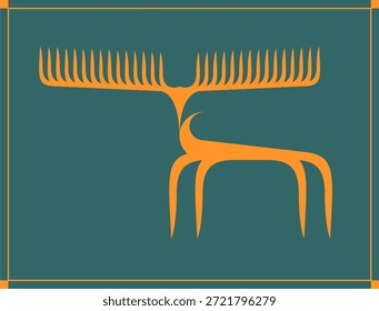 Forest deer stylization. Art Deco style.