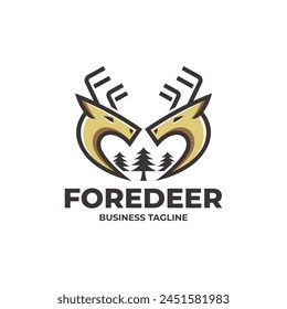 forest deer vector logo design