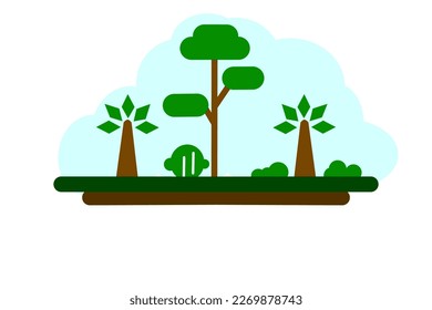 Forest Design Illustration, einfache Waldsymbol mit elegantem Konzept, perfekt für Feierlichkeiten zum Weltforwaldtag