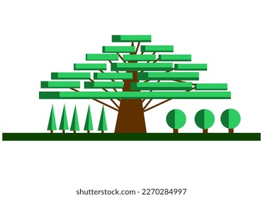 Forest design illustration, simple forest icon with elegant concept, perfect for celebrations world forest day