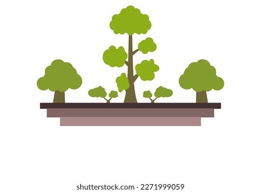 Forest design illustration, simple forest icon with elegant concept