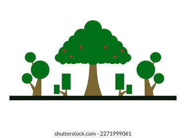 Ilustración de diseño forestal, icono de bosque simple con concepto elegante