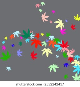 Forest Design, Nature Elements. Ecology Vector Illustration.  Autumn maple and oak leaves.