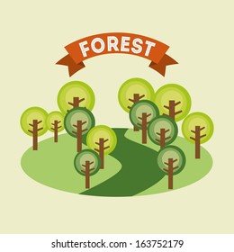 forest design over beige  background vector illustration