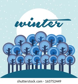 forest design over blue  background vector illustration 
