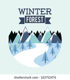 forest design over  blue background vector illustration