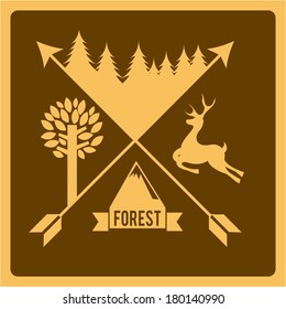 forest design over brown background vector illustration 