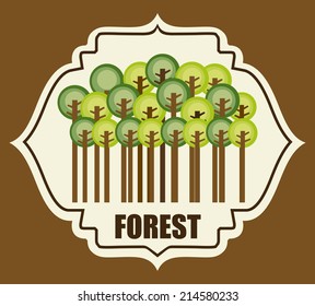 forest design over  brown background vector illustration