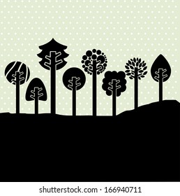 forest design over dotted  background vector illustration