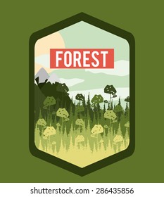 Forest design over green, background, vector illustration