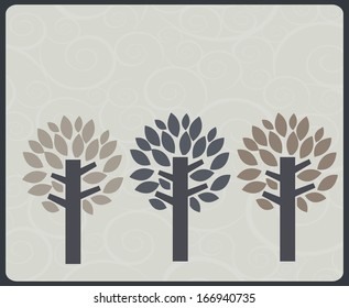 forest design over pattern  background vector illustration