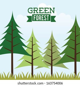 forest design over sky background vector illustration