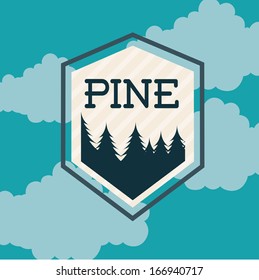 forest design over sky  background vector illustration
