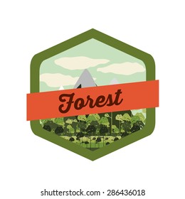 Forest  design over white background, vector illustration