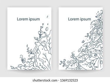 forest doodle cover white vector background