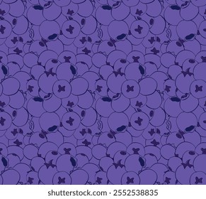 Forest doodle graphic line wild berry. Seamless vector Pattern with blueberries. Whortleberry close pattern. Seamless print with healthy food dessert.
