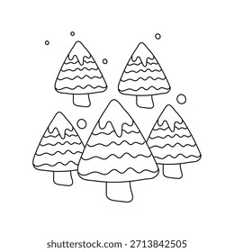 Icono de doodle de bosque con fondo blanco Vector Ilustración de stock