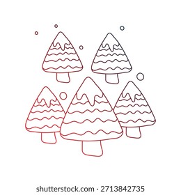 Icono de doodle de bosque con fondo blanco Vector Ilustración de stock