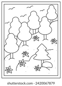 Forest drawing design with hand drawn vector 