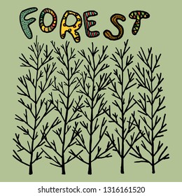 forest drawing doodle