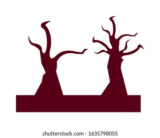 forest dry global warming scene vector illustration design
