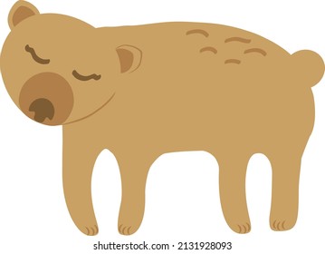 Forest dwellers, cute woodland animal. Flat cartoon fox, bear, deer, sable, horse wolf for children vector print.