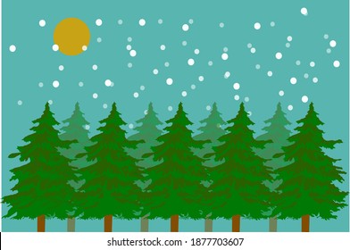 Der Wald im frühen Schnee in beiden Atmosphären am Ende des Jahres.