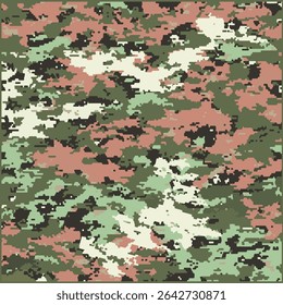 Forest Edge Camouflage Seamless Pattern – Highland Bush Terrain Camo for Outdoor Apparel, Tactical Gear, and Nature-Inspired Design