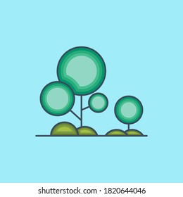 Forest Elements Vector Icon Illustration. With the color palette