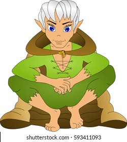 forest elf with brown cloak