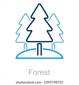 Forest and evergreen icon concept