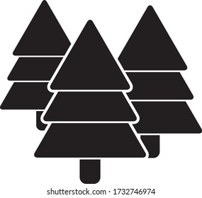 Icono del vector de acampada del árbol de pino evergreen forestal