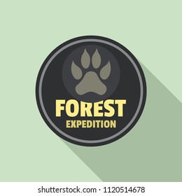 Forest expedition logo. Flat illustration of forest expedition vector logo for web design