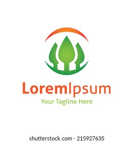 Forest experience joy circle nature view vector logo icon