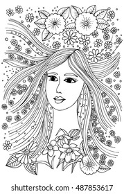 Forest fairy and flying flowers