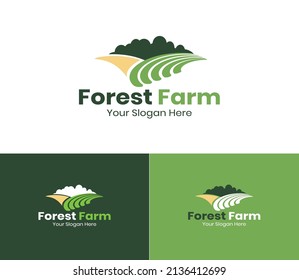 Forest farm Logo. Vintage Cattle Angus Beef logo design vector background