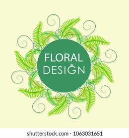 Forest fern. Floral greenery card. For romantic design, announcements, greeting cards, posters, advertising.